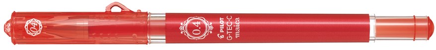 2507-002 Gelový roller červený jehlič.hrot G-TEC-C Maica