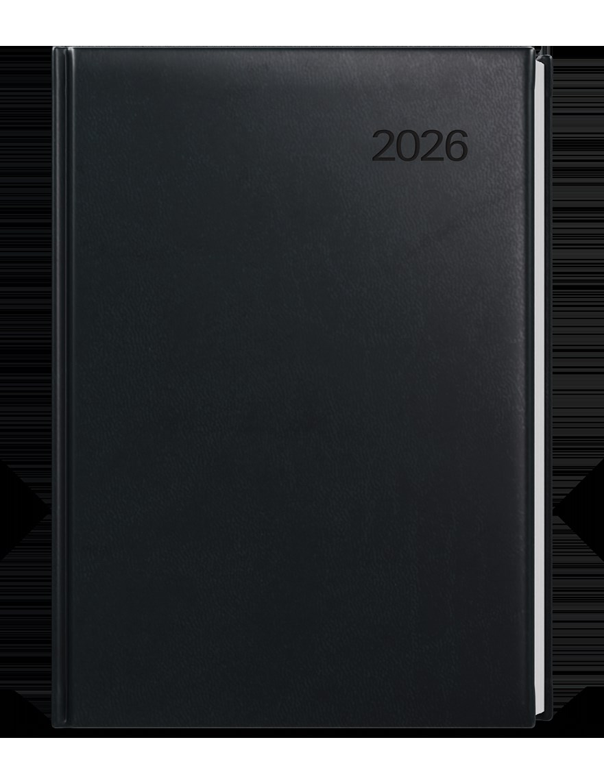 *B26  BDC6-2-26  Denní diář - Ctirad - Vivella - A5 - černá ,   sobota a neděle zvlášť na stránce