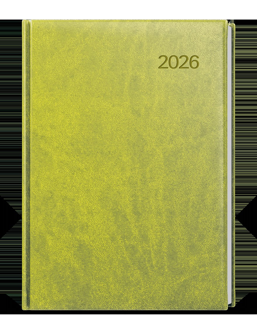 *B26  BDC6-5-26  Denní diář - Ctirad - Vivella - A5 - zelená ,   sobota a neděle zvlášť na stránce