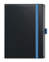 *B26  BDD3-2-26  Denní diář - David - Reno - A5 - černá  , gumička + poutko modré