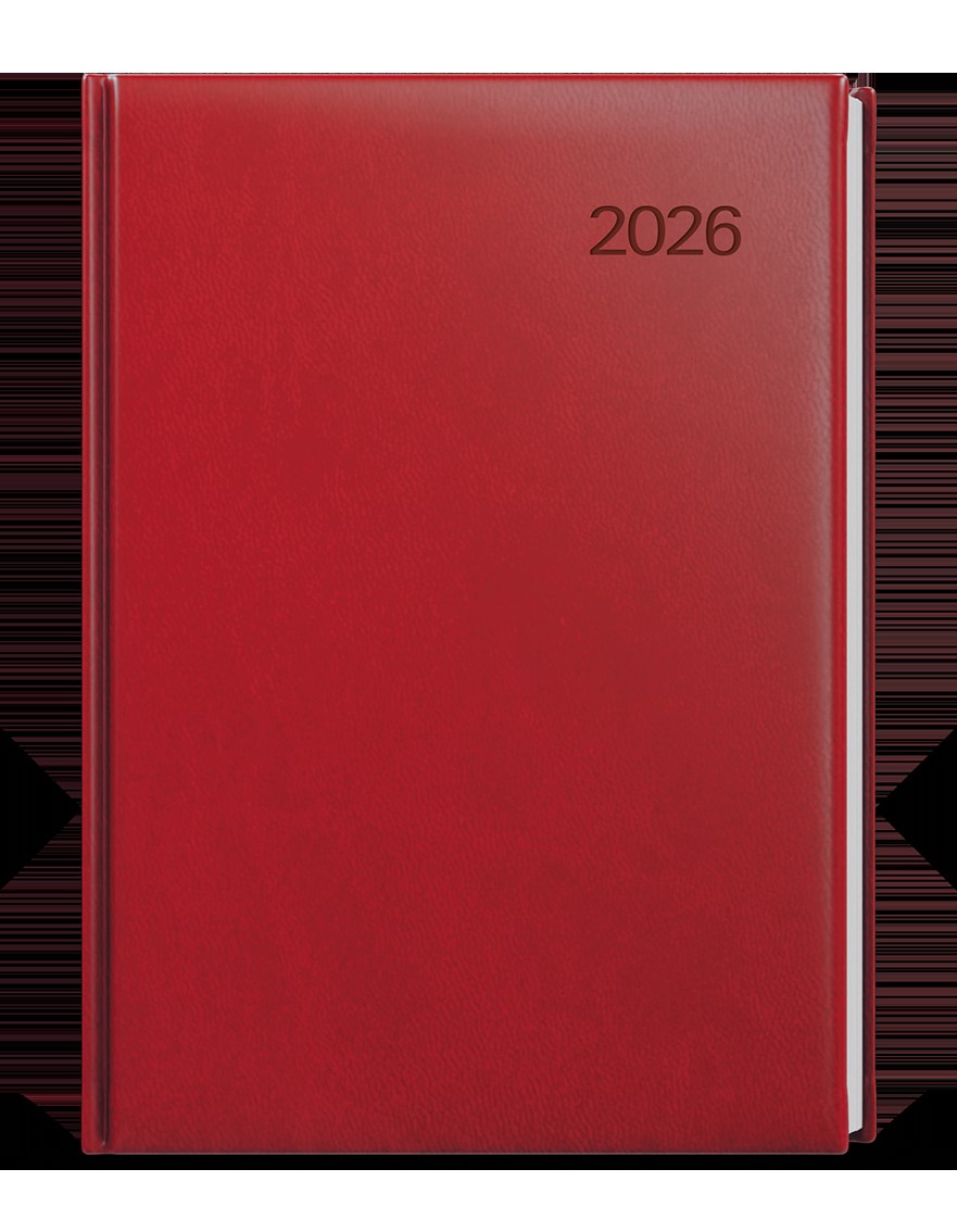 *B26  BDD6-3-26  Denní diář - David - Vivella - A5 - bordó