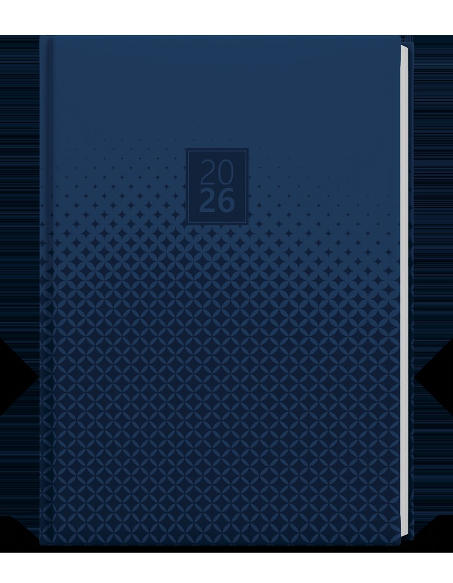 *B26  BDD9-9-26  Denní diář - David - Lamino - A5 - Modrý , parciální lak