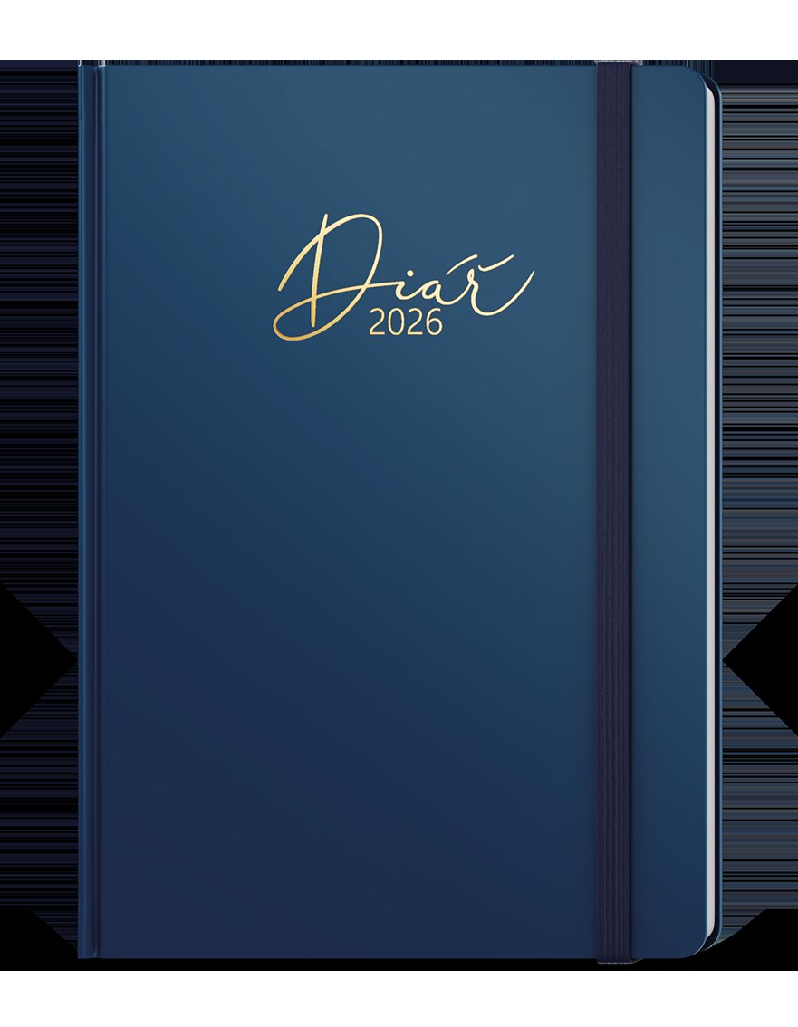 *B26  BTO8-1-26  Týdenní diář - Oskar - Luxi - A5 - modrá , nepoškrabatelné matné lamino