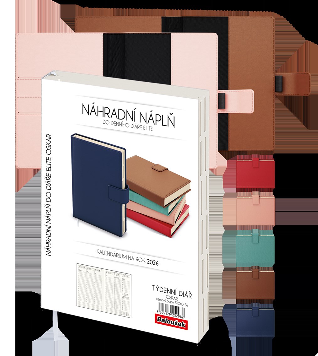 *B26  BTOk0-26  Týdenní diář - Oskar - A5 - náhradní náplň , krémový papír