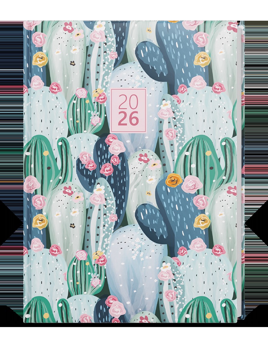 *B26  BTP9-4-26  Týdenní diář - Prokop - Lamino - B6 - Kaktus , parciální lak