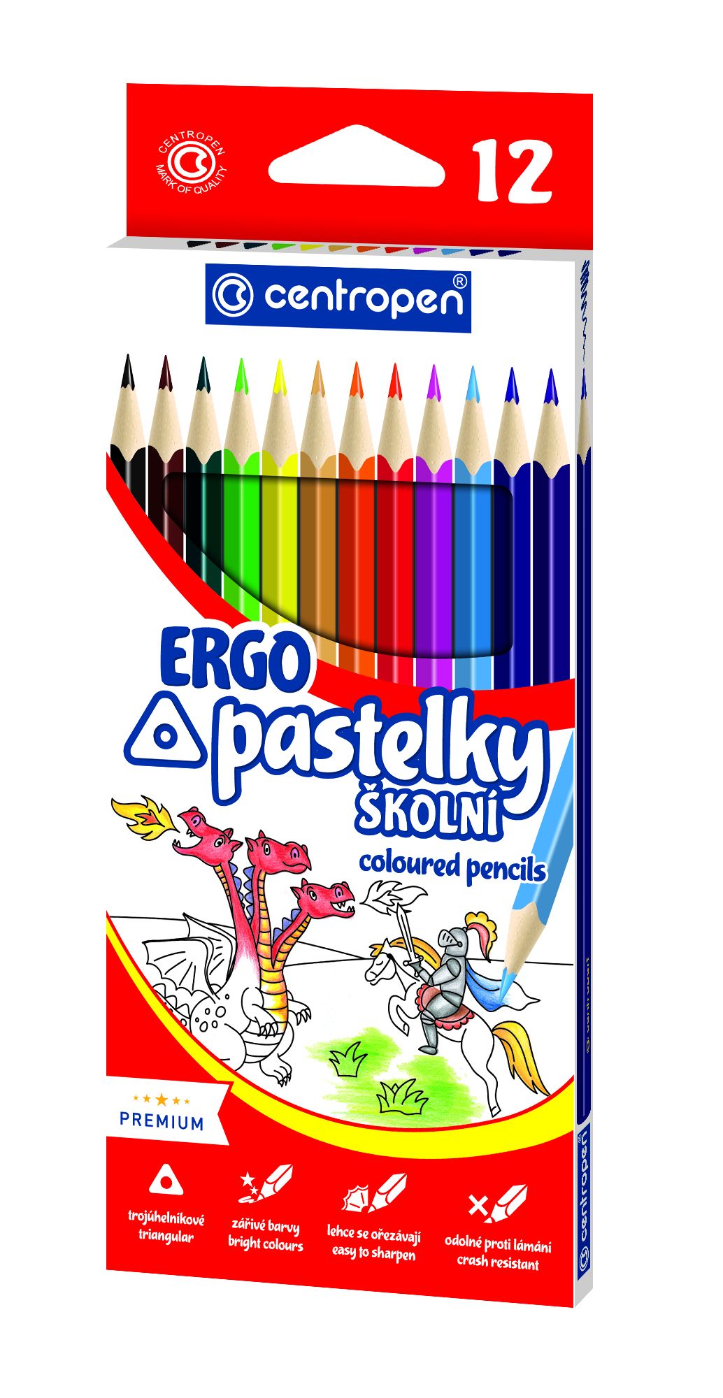 CENTROPEN Pastelky 9521/12  trojúhelníkové, ergo