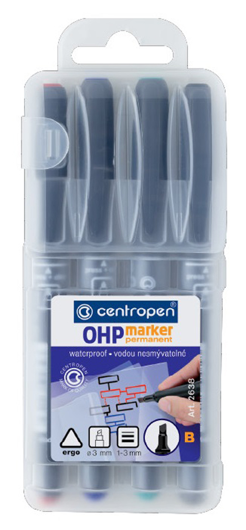CENTROPEN popisovač 2638/4 ET sada B OHP permanent