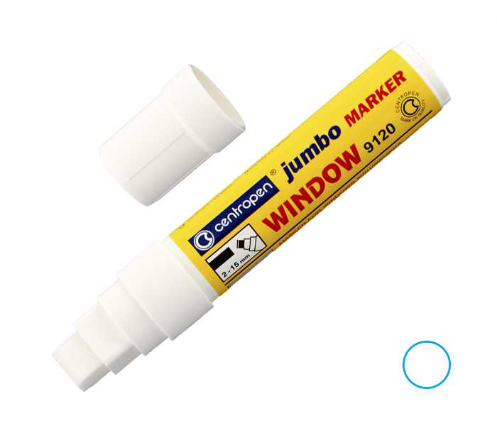 CENTROPEN značkovač 9120 bílý JUMBO WINDOW