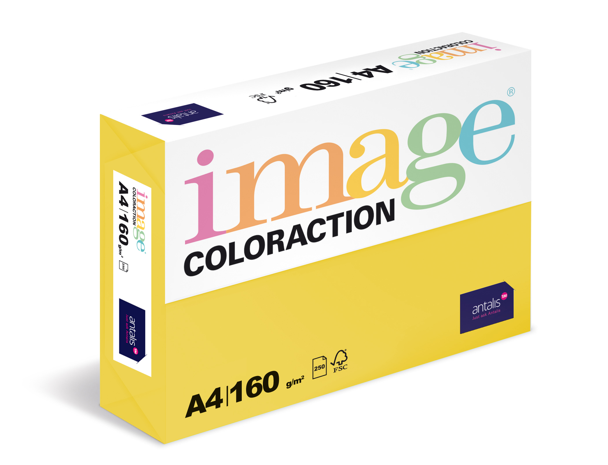 Coloraction A4 160g 50 Sevilla - sytá žlutá/250 382094