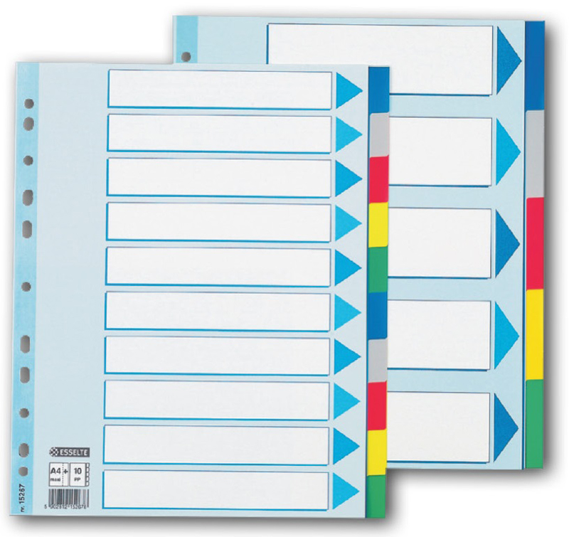 ESSELTE  15267 plast.rozlišovač A4 Maxi 10 listů