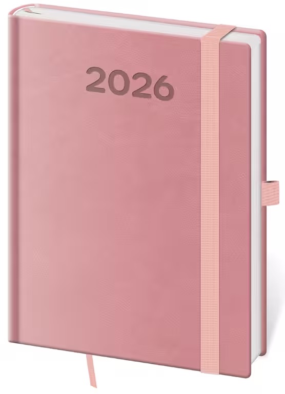 *H26  DPP432-06-26   Diář denní B6 Print Pop - růžová  , 120x165