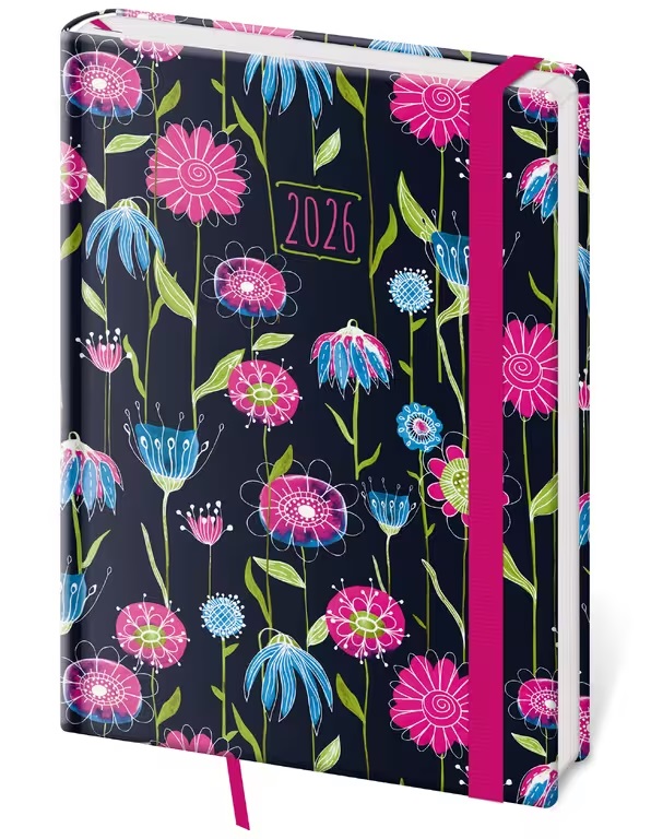 *H26  DV422-11-26   Diář denní A5 Vario - Fragrance s gumičkou , 145x205