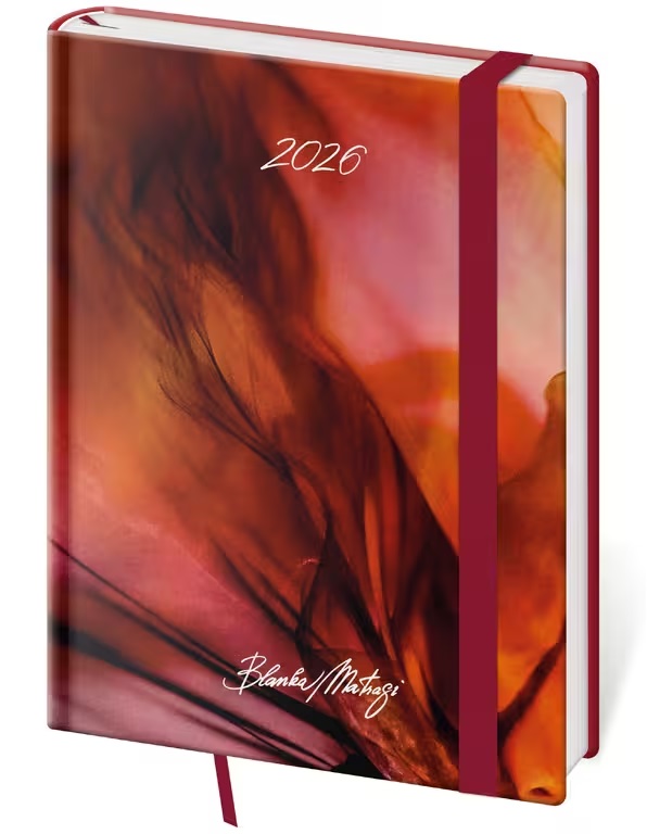 *H26  DV433-32-26   Diary weekly B6 Vario - Matragi Red s gumičkou , 120x165