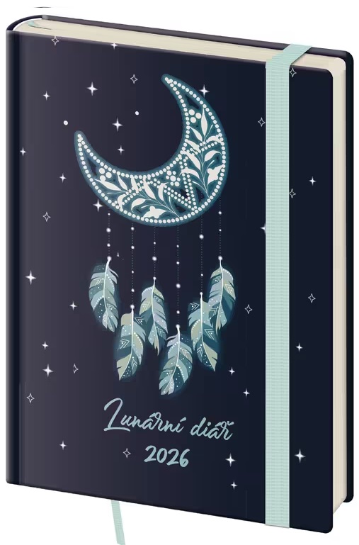 *H26  DZ440-2-26   Diář týdenní B6 lunární Dream s gumičkou , 125x176