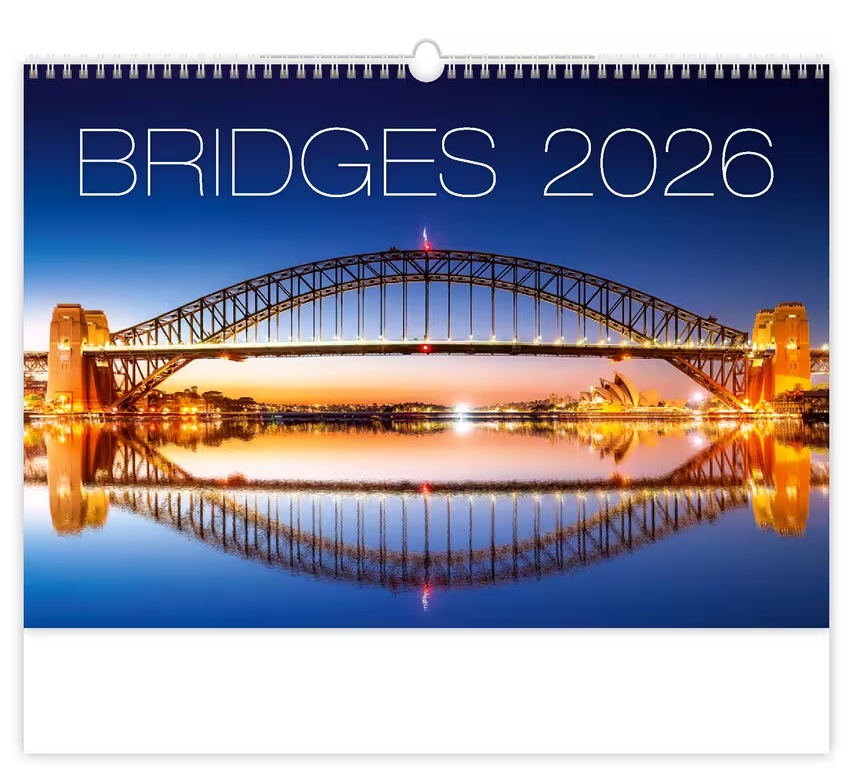 *H26  N129-26  nástěnný kalendář  Bridges , 450x315(70)