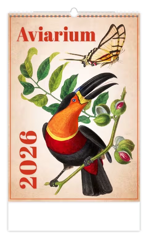 *H26  N143-26  nástěnný kalendář  Aviarium   NEW , 315x450(70)