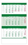 *H26  N206-26  nástěnný kalendář  Tříměsíční zelený , 315x450(70)