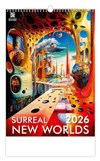*H26  N264-26  nástěnný kalendář  Surreal New Worlds   NEW , 334x485(70)