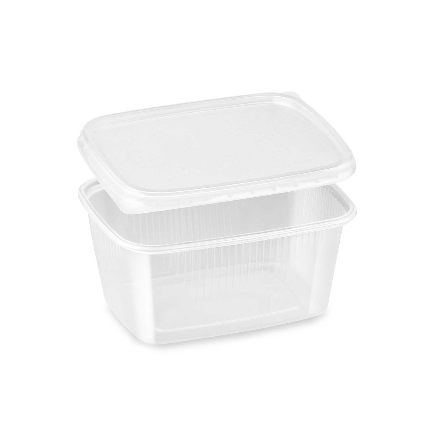 Miska hranatá průhledná 250 ml + víčko PP505