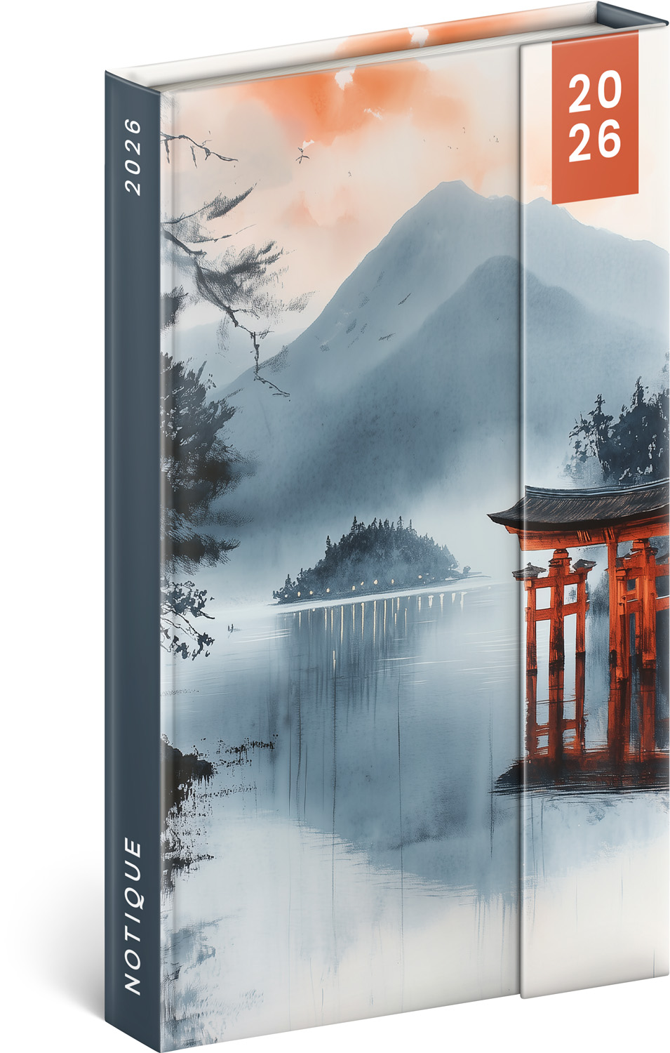 *P26  PGD-35539-Z  NOTIQUE Týdenní magnetický diář Japonsko 2026, 13 x 21 cm