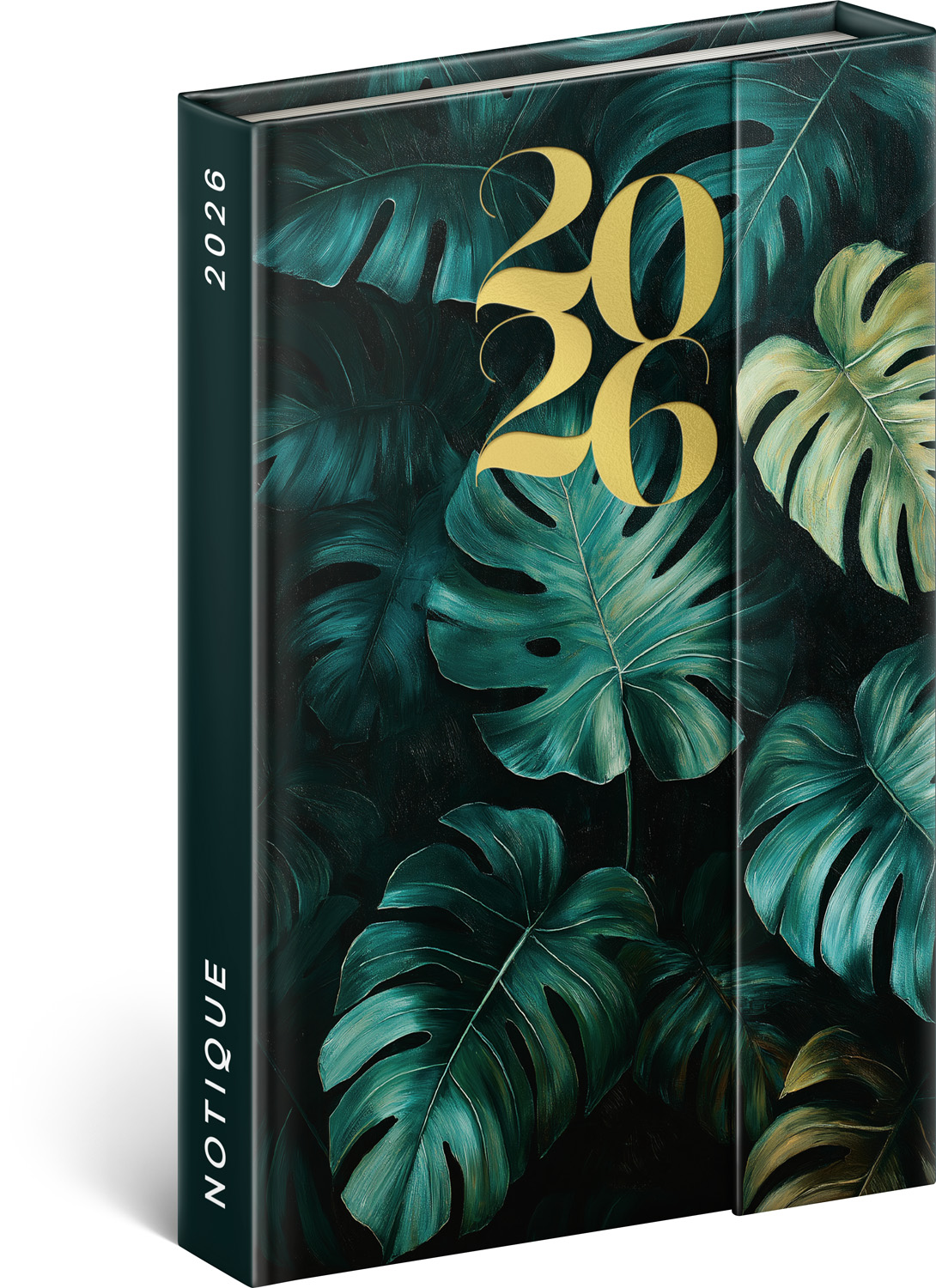 *P26  PGD-35545-V  NOTIQUE Týdenní magnetický diář Monstera 2026, 11 x 16 cm