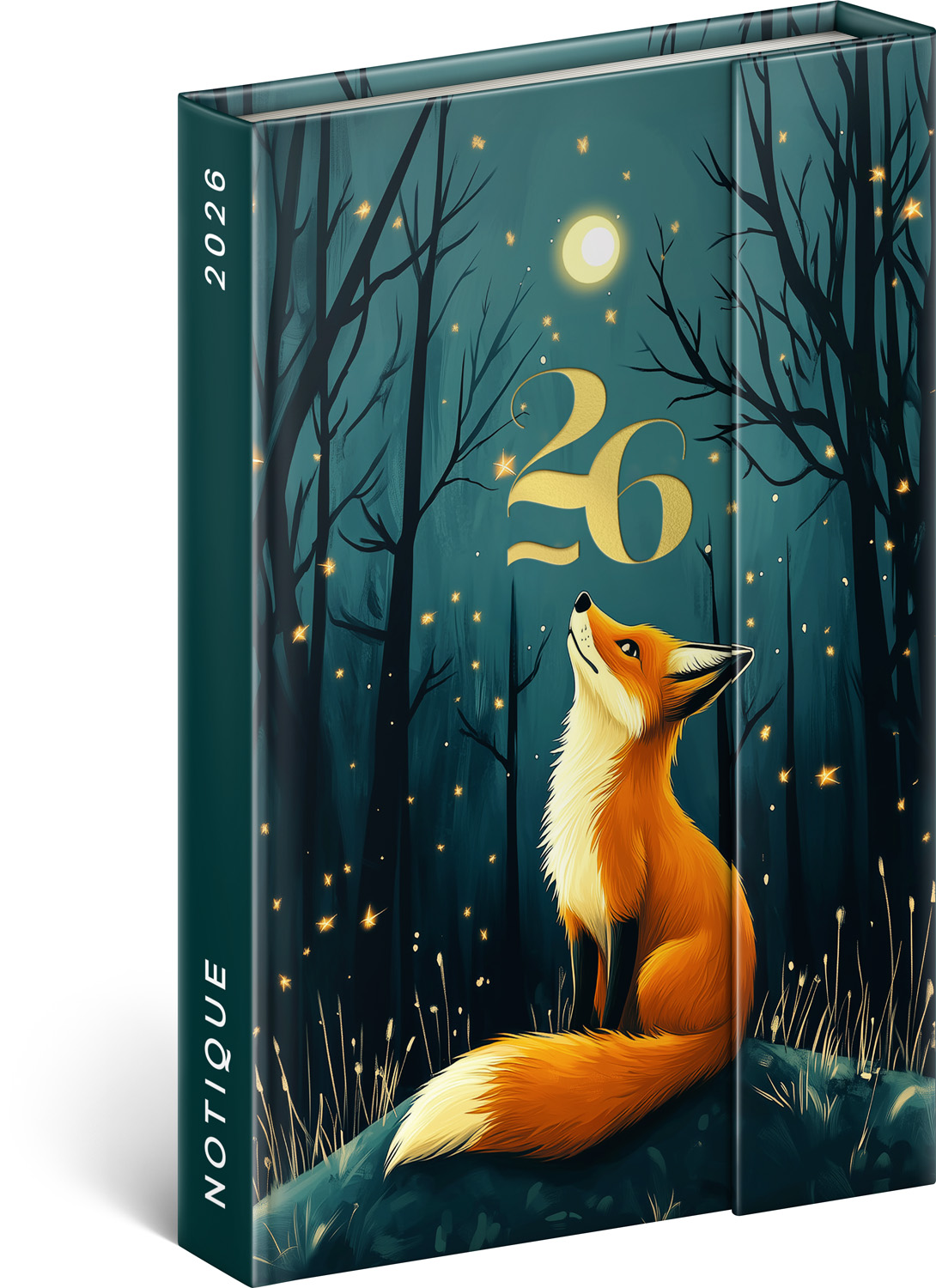 *P26  PGD-35549-V  NOTIQUE Týdenní magnetický diář Liška 2026, 11 x 16 cm