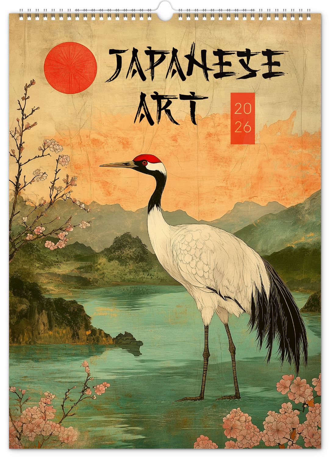 *P26  PGN-35186  NOTIQUE Nástěnný kalendář Vintage plakáty – japonské umění 2026, 33 x 46 cm