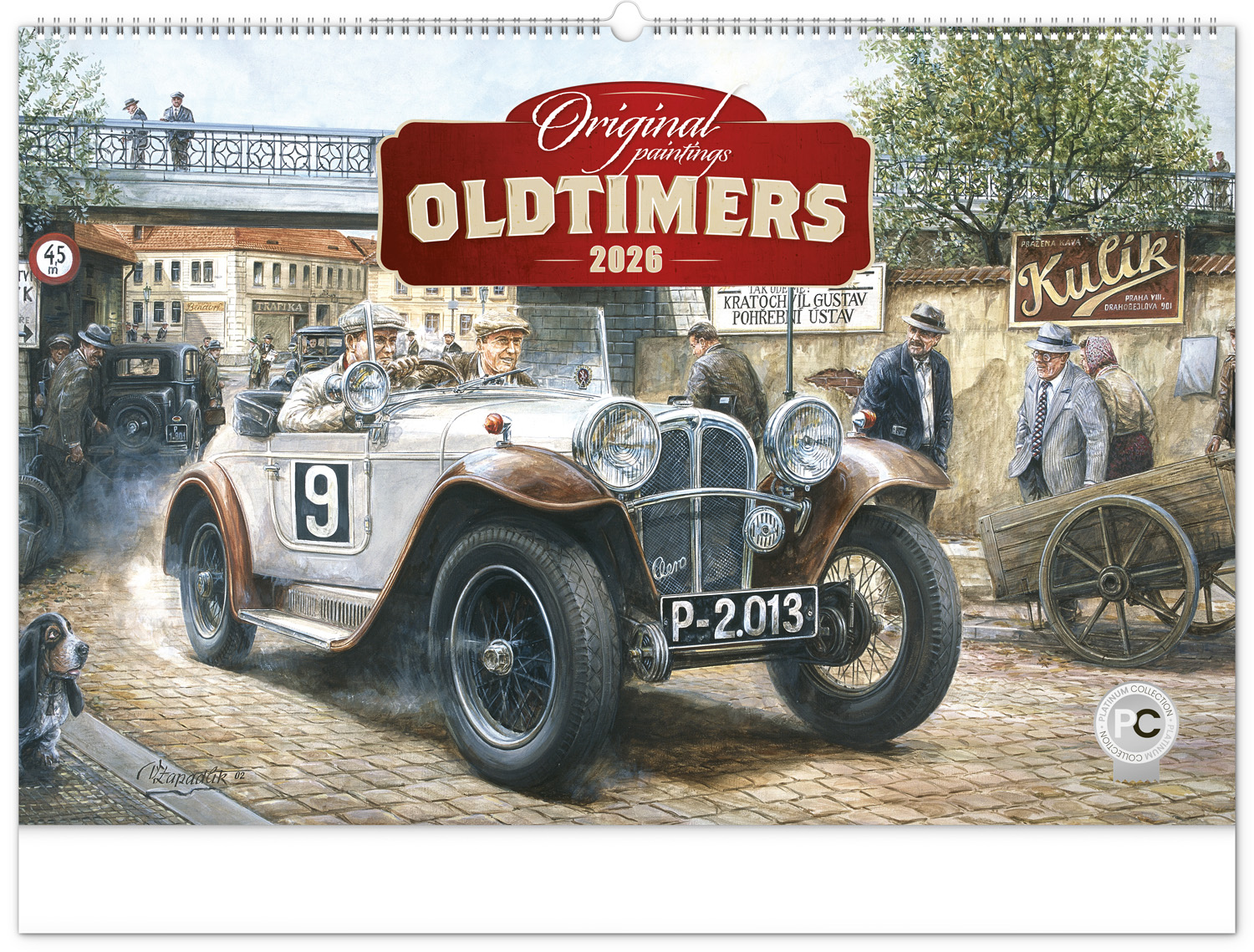 *P26  PGN-35192-L  NOTIQUE Nástěnný kalendář Oldtimers – Václav Zapadlík 2026, 64 x 42 cm