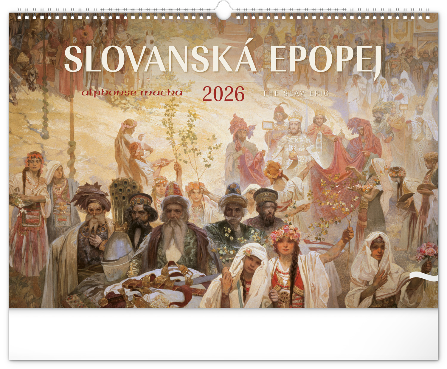 *P26  PGN-35201-L  NOTIQUE Nástěnný kalendář Slovanská epopej – Alfons Mucha 2026, 48 x 33 cm