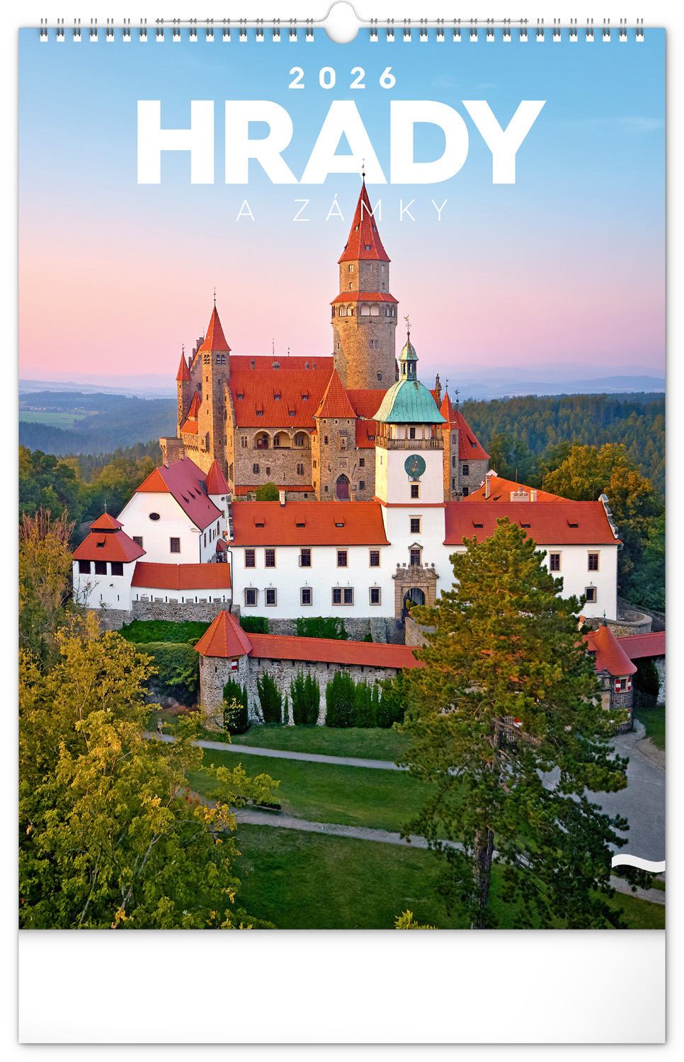 *P26  PGN-35727-L  NOTIQUE Nástěnný kalendář Hrady a zámky 2026, 33 x 46 cm