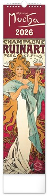 *P26  PGN-35756-L  NOTIQUE Nástěnný kalendář Alfons Mucha 2026, 12 x 48 cm