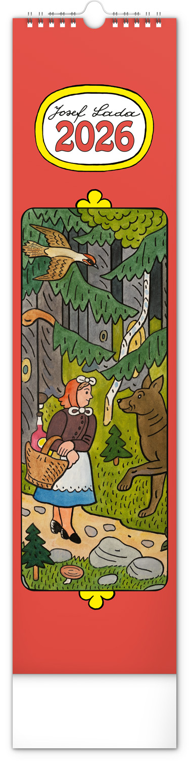 *P26  PGN-35757-L  NOTIQUE Nástěnný kalendář Josef Lada 2026, 12 x 48 cm