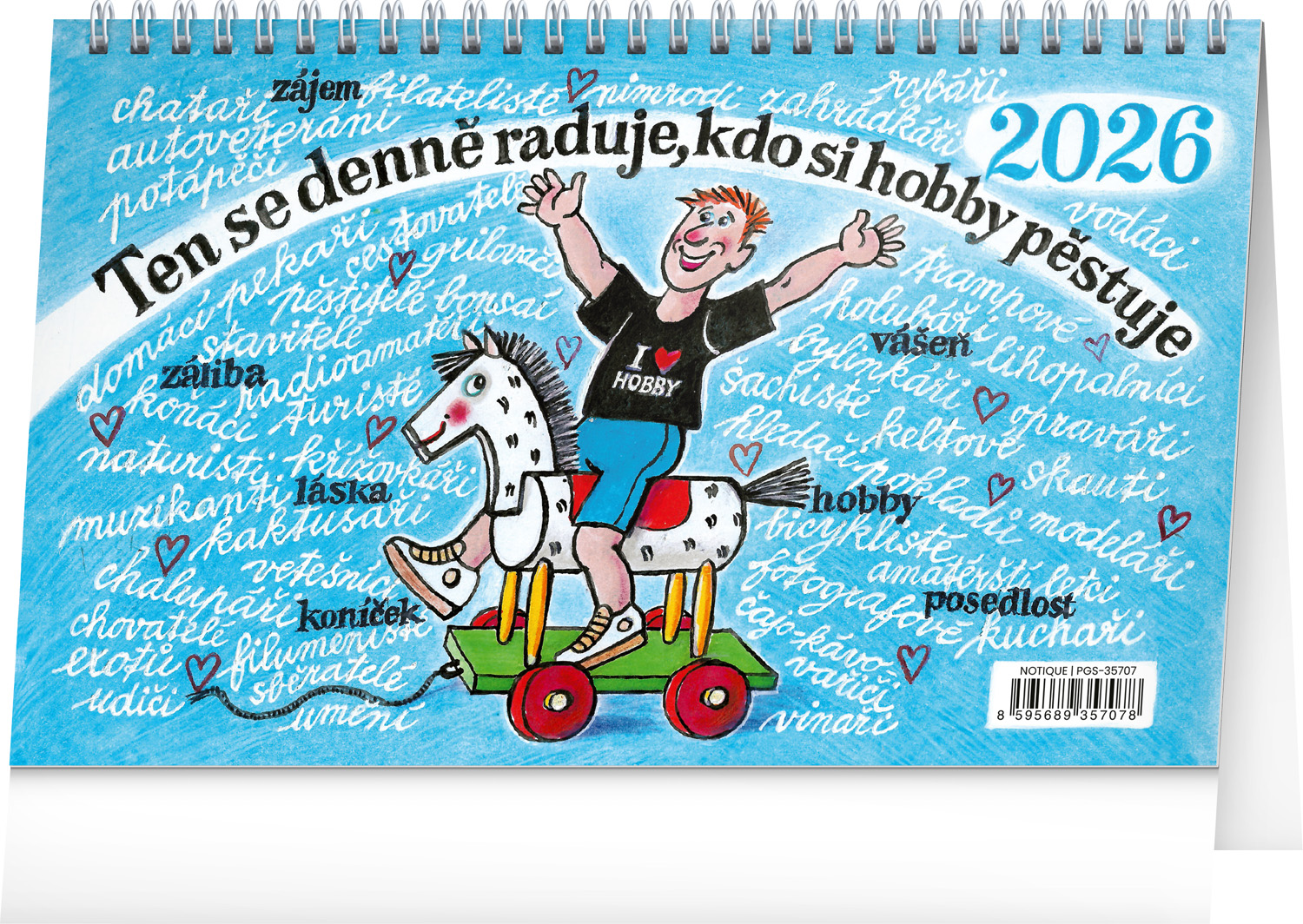 *P26  PGS-35707  NOTIQUE Stolní kalendář Naše hobby 2026 – Kamila Skopová, 23,1 x 14,5 cm