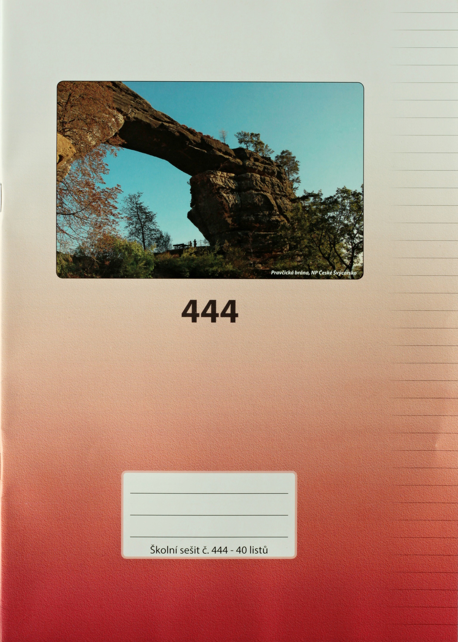Sešit 444 bezdřevý A4 40 listů linka