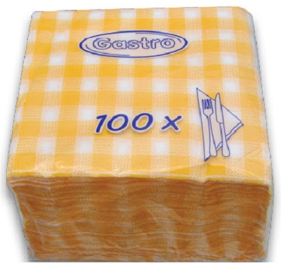 Ubrousky 33x33/100 KARO žluté          70555