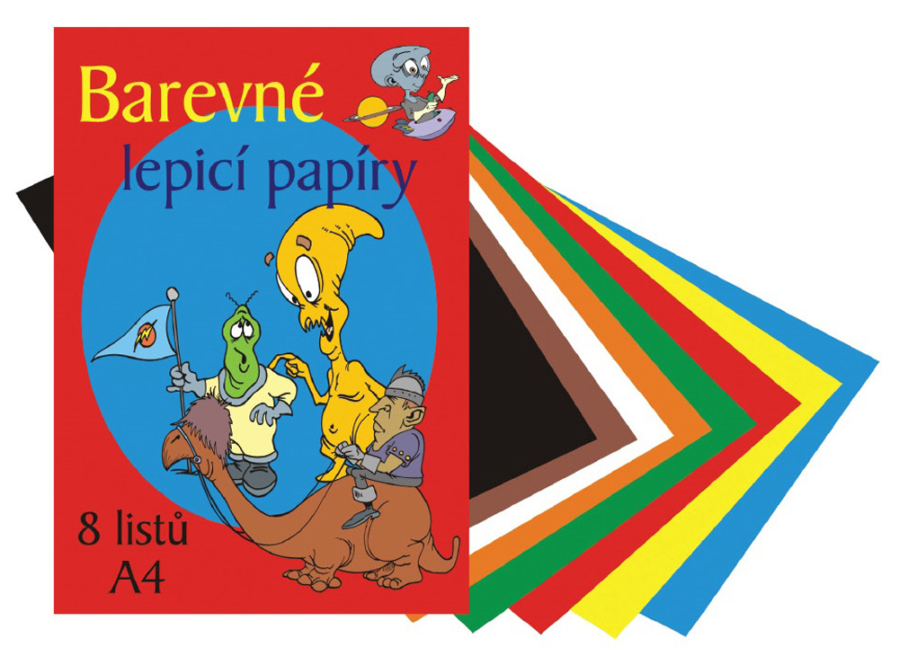 barevné lepící papíry 8 listů