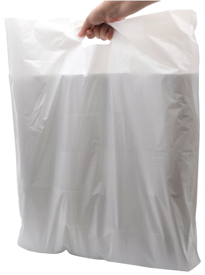 taška PE průhmat bílá 38x45+5